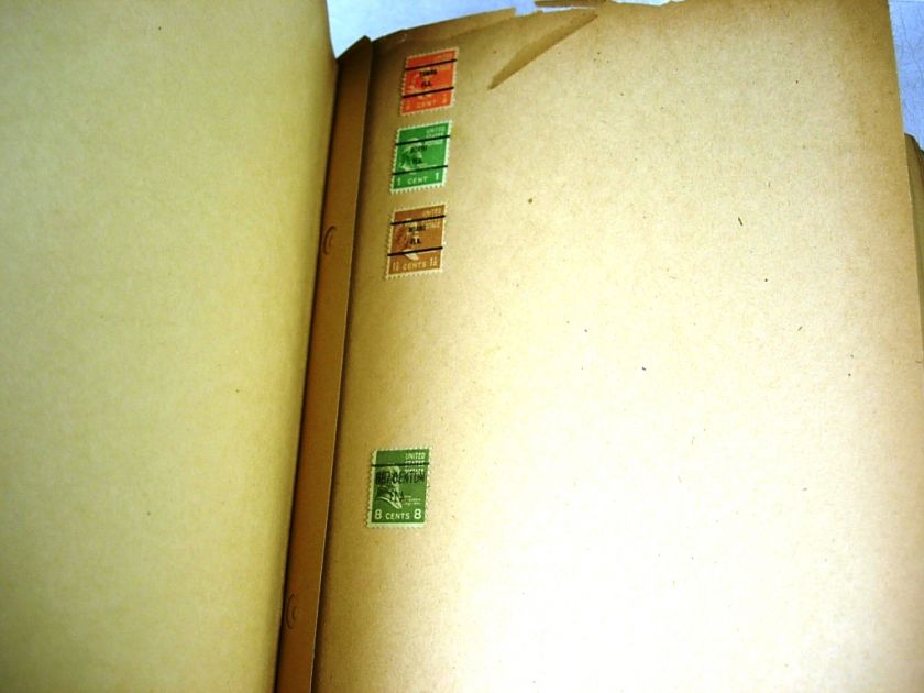 US, 100S of OLD Precancel Stamps hinged on pages(OLD album, coming 