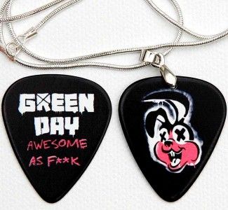 Green Day Awesome as F**K Guitar Pick Necklace + Pick  