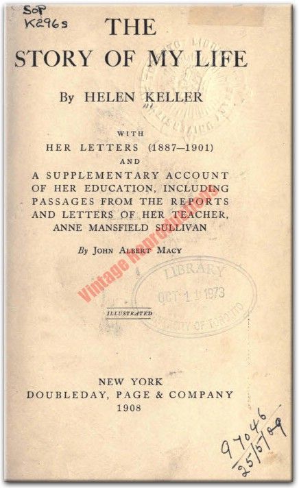 La HISTORIA de MI VIDA   HELEN KELLER   {1908} CD book