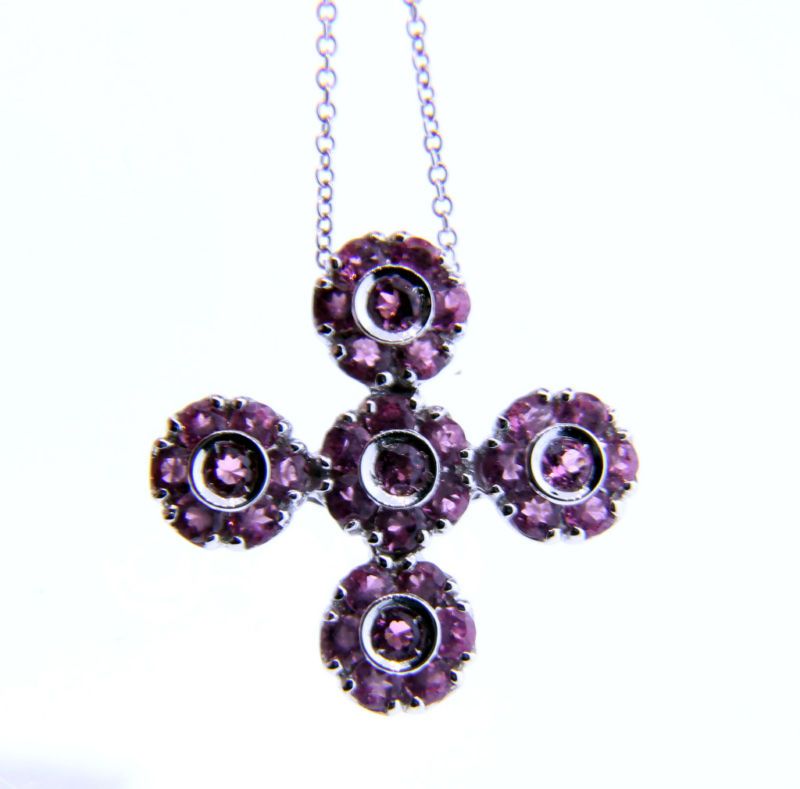 PASQUALE BRUNI PINK TOURMALINE NECKLACE 18K WHITE GOLD  