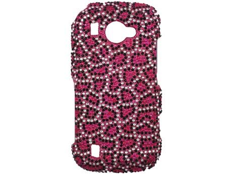 LEOPARD PINK CRYSTAL BLING CASE COVER SAMSUNG OMNIA 2  