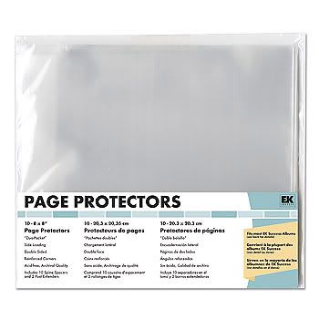 EK SUCCESS SCRAPBOOK ALBUM PAGE PROTECTORS REFILL 8x8  