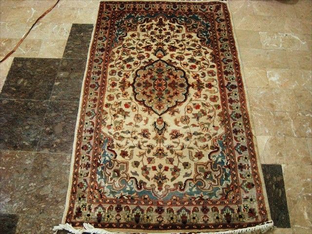 KASHAN TREE HAND KNOTTED RUG MAT CARPET SILK WOOL 5X3  