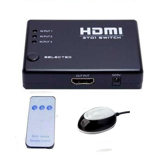 Port HDMI Audio Video Switch 1080P Splitter+Remote  