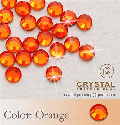 1440 Orange Hyacinth Iron on Hot fix Rhinestone 2mm 6ss  