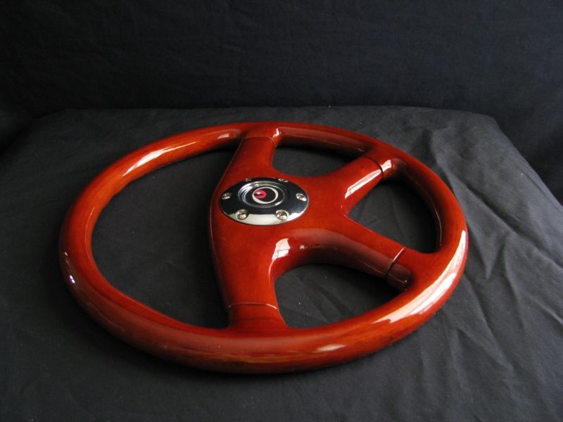 NEW 15 CUSTOM MAHOGANY WOOD GRAIN STEERING WHEEL  