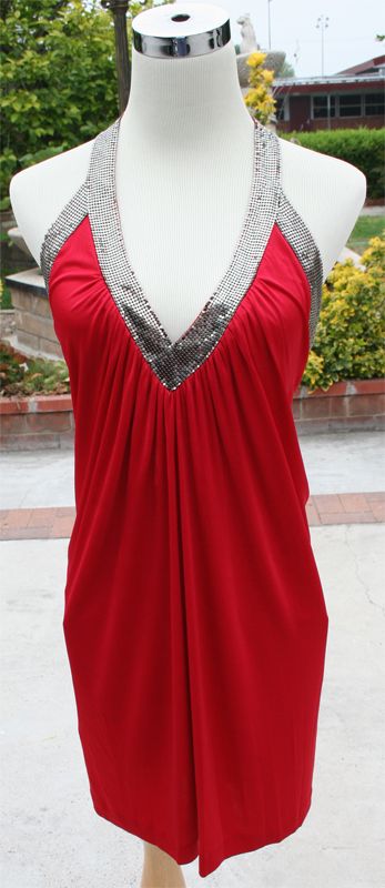 NWT BCBG MAX AZRIA $200 New Red Womens Cocktail Dress L  