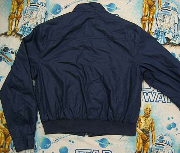   Alligator LACOSTE 80s NAVY HARRINGTON JACKET Youth L plaid lined blue