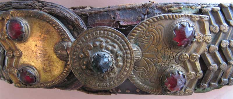 16c, 17c OTTOMAN TURKISH BRONZE LEATHER BELT MUSEAL ART  