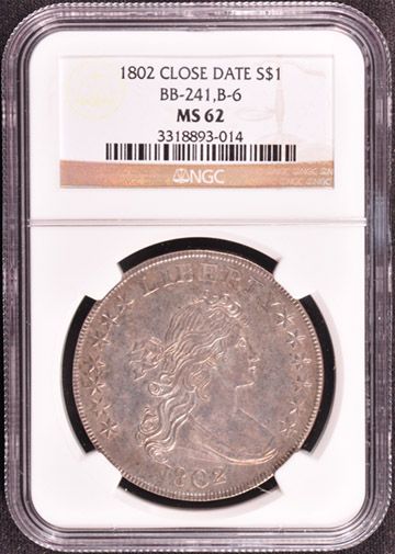 1802 BUST $1 NGC MS 62  