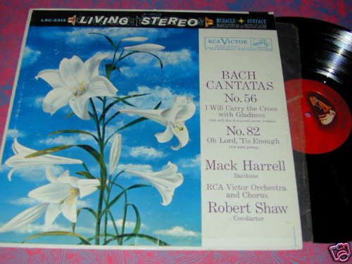 LIVING STEREO Bach CANTATAS 1960 LP HARRELL R Shaw RCA  