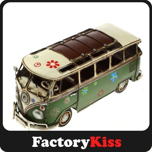 VINTAGE Handmade Iron Car Model of 1966 Classic Bus  