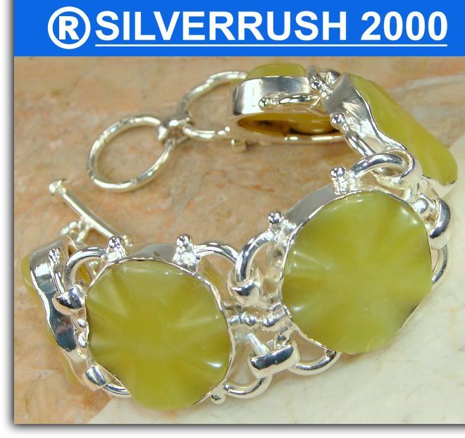 HUGE YELLOW AGATE 925SILVER BRACELET,SILVERRUSH2000;59  