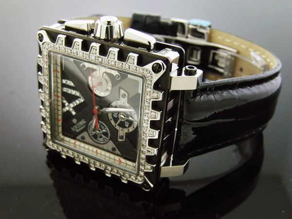 Men Icetime 45mm Square 1.00Ct Full Case Diamonds Watch  