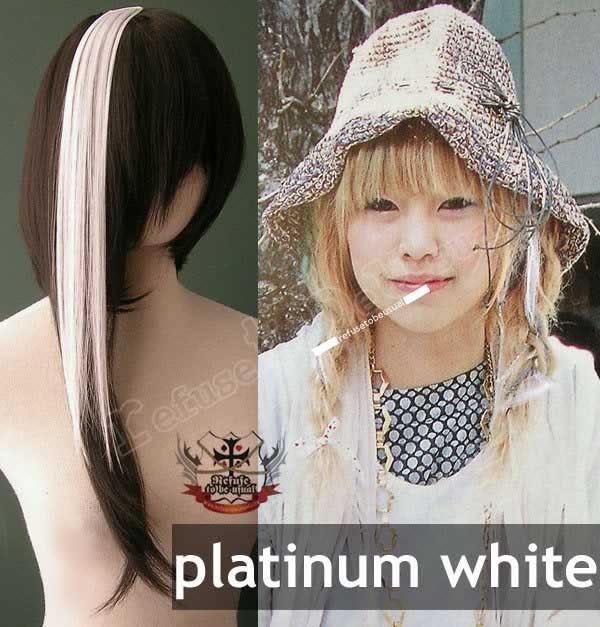 PUNK HAIR EXTENSION STRIP STREAK 1X15 PLATINUM WHITE  