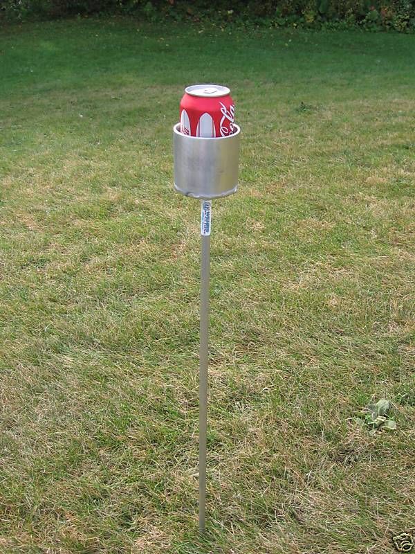 Beer and Pop Can Holder Outdoor Stick in Ground Billet  