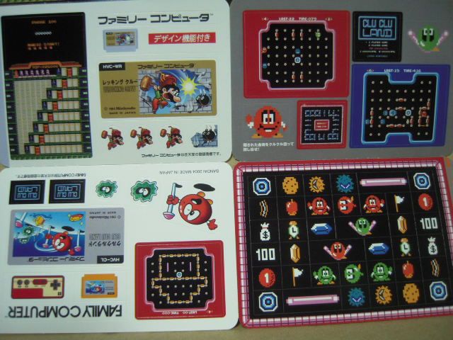 RARE FAMICOM STICKERS Wrecking Crew /Clu Clu Land NES  