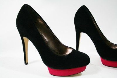 NWOB AUTH Dolce Vita Blk/Pink 2 TOnes Suade Leather Pumps 37.5/7.5 