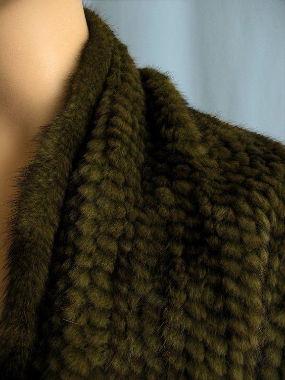 This stole is made of strips of mink fur knitted into a loose mesh 