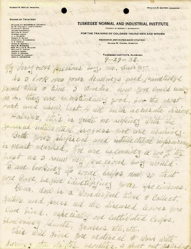 GEORGE WASHINGTON CARVER AUTOGRAPH LETTER DOUBLE SIGNED  