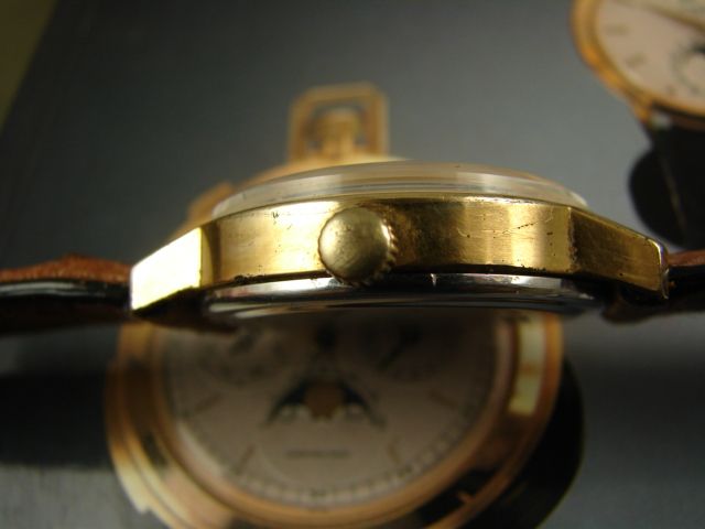 RARE MASONIC DIAL HELBROS GOLD TONE MENS WATCH VINTAGE 50s ULTRA 