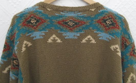 Polo Country Ralph Lauren Hand Knit Native American Indian Sweater 