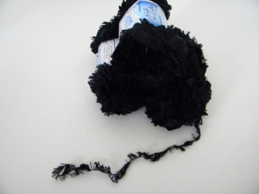 Lot NC 3 Skeins Feather Boa yarn BLACK Ck Qty  