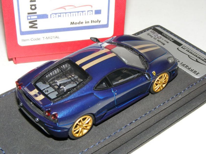 43 Tecnomodel Ferrari F430 Scuderia Pozzi Blue / Gold Stripe  