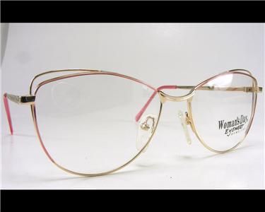 ROSE GOLD VTG RETRO WOMENS WIRE RIM EYEGLASS FRAMES 55  