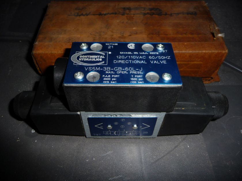 Continental Hydraulic Directional Valve Model# VS5M 3B GB 60L J  