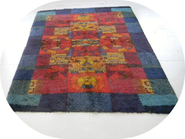 mid century 60s 70s eames panton era danish rya mod rug  