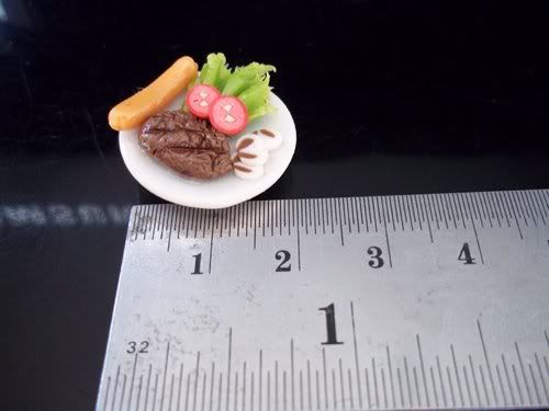 New 1 Pcs Dollhouse Miniatures Food Supply Home Art Deco Steak on 