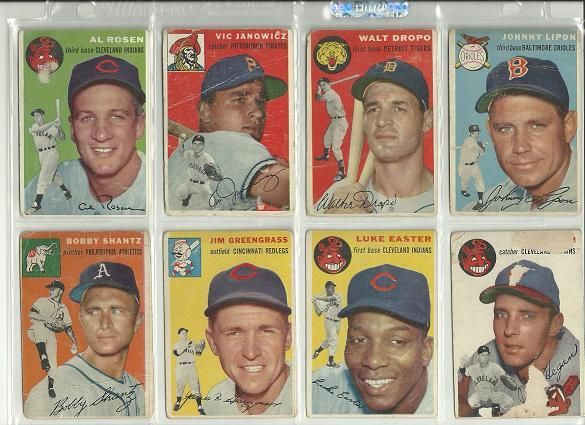 1954 Topps Set Lot 88/250 Ted Williams Whitey Ford Ed Mathews Jackie 