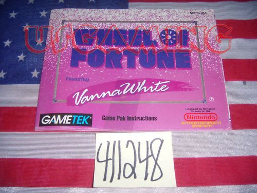 NES Nintendo MANUAL for WHEEL OF FORTUNE VANNA WHITE ED   Condition 6 