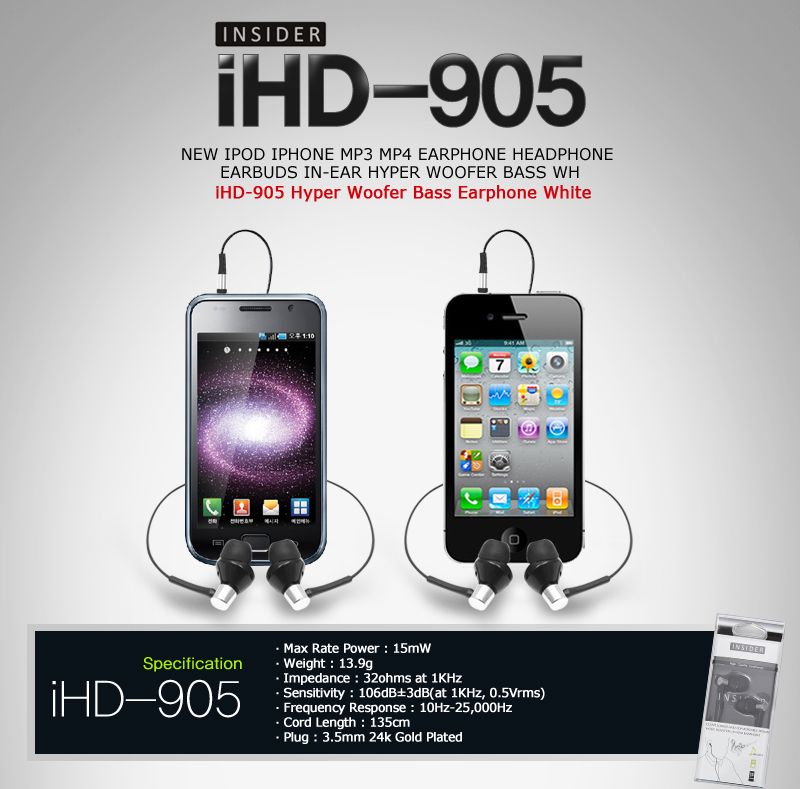 iHD 905 Hyper Woofer Bass Earphone White