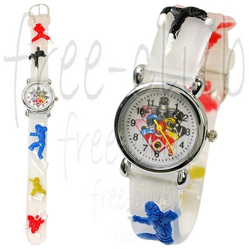 Power Ranger Dino Thunder Clear 3D Band Kid Wrist Watch  