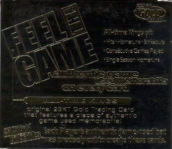 FEEL THE GAME 23 KARAT GOLD GAME USED BAT SET AARON &  