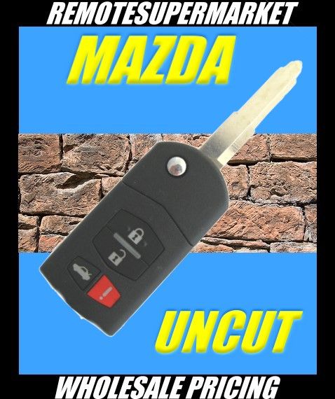 UNCUT MAZDA FLIP KEY SWITCHABLE OEM REMOTE FOB KPU41788  