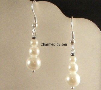 Artisan SNOWMAN XMAS HOLIDAY Pearl & Silver Earrings  