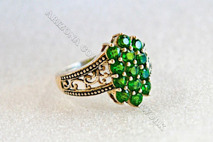 ACN♥ 2.71 ctw FILIGREE CHROME DIOPSIDE .925 STERLING SILVER RING 