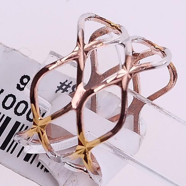 18K Gold Plated Waved Band Metal Craft Ring 91478  