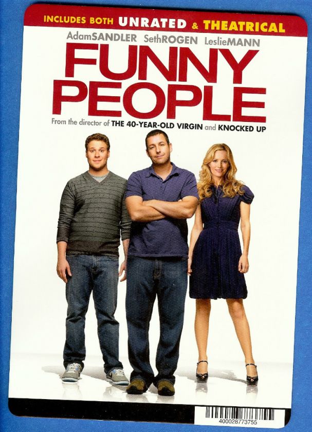 Backer Card FUNNY PEOPLE Adam Sandler / Seth Rogan / Leslie Mann 