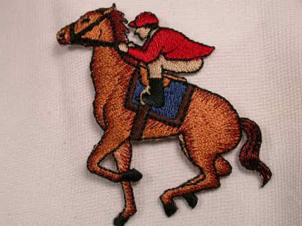 Horse English Rider Embroidered Iron On Applique Patch  