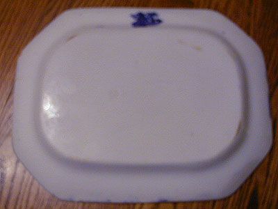 Flow Blue Ironstone Platter d W Adams & Co Kyber 1891 early 1900s 