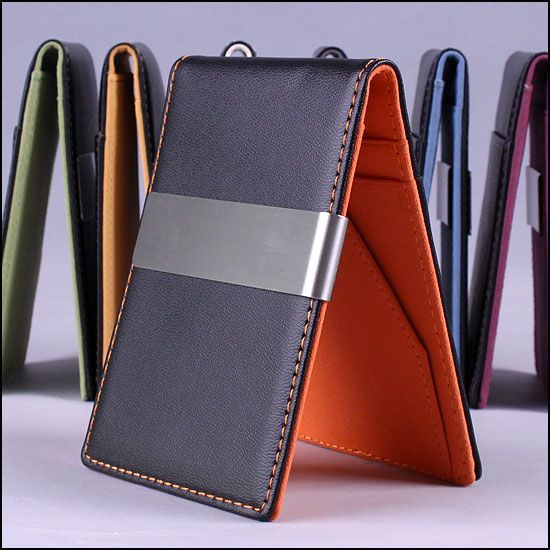   Leather Slim Money Clip Wallet Credit ID Case Card Holder Purse  