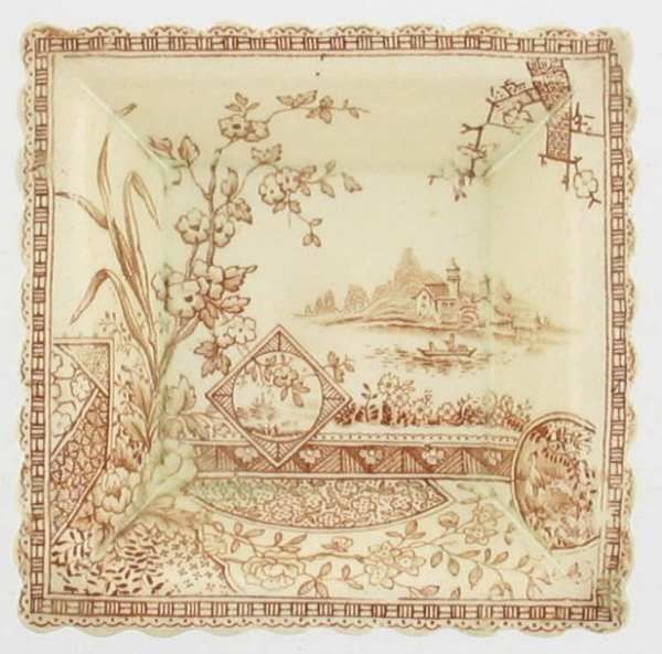 ANTIQUE STAFFORDSHIRE MALKIN AESTHETIC TRANSFER PLATTER  