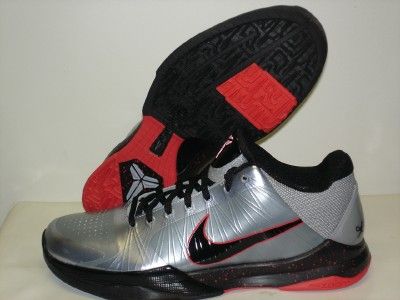 NIKE ZOOM KOBE V 5 WOLF GREY RED BLACK LAKERS SZ 11.5  