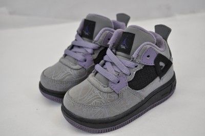 AIR JORDAN AJF 4 (TD) FUSION FORCE (EOR) COOL GREY PURPLE BLACK LASER 