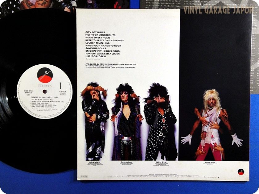 MOTLEY CRUE Theatre Of Pain Japan Press Vince Neil LP v314  