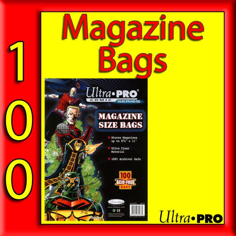 100 MAGAZINE SIZE COMIC STORAGE SLEEVES BAGS ACID FREE  